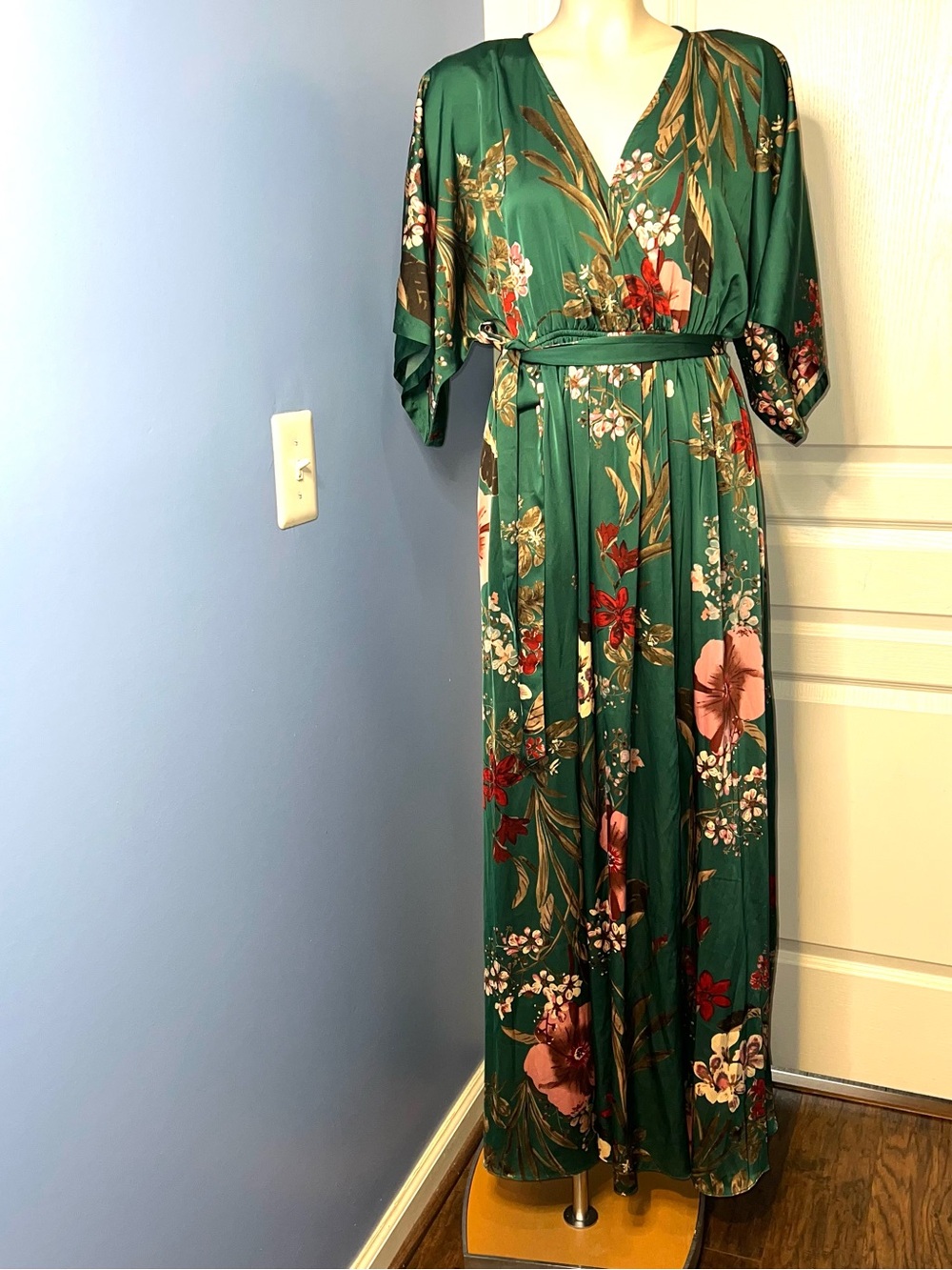 Baltic Born Emerald Floral Wrap Maxi Dress size M